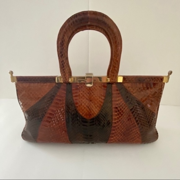 Vintage Snake Skin Purse Satchel Bag - Picture 6 of 14
